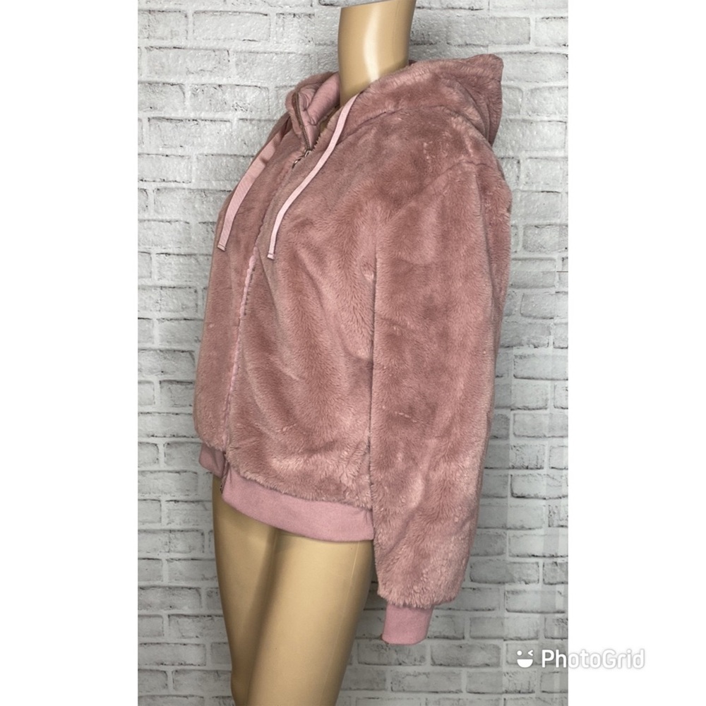 Athleta Ritual mauve faux fur jacket - Picture 3 of 7